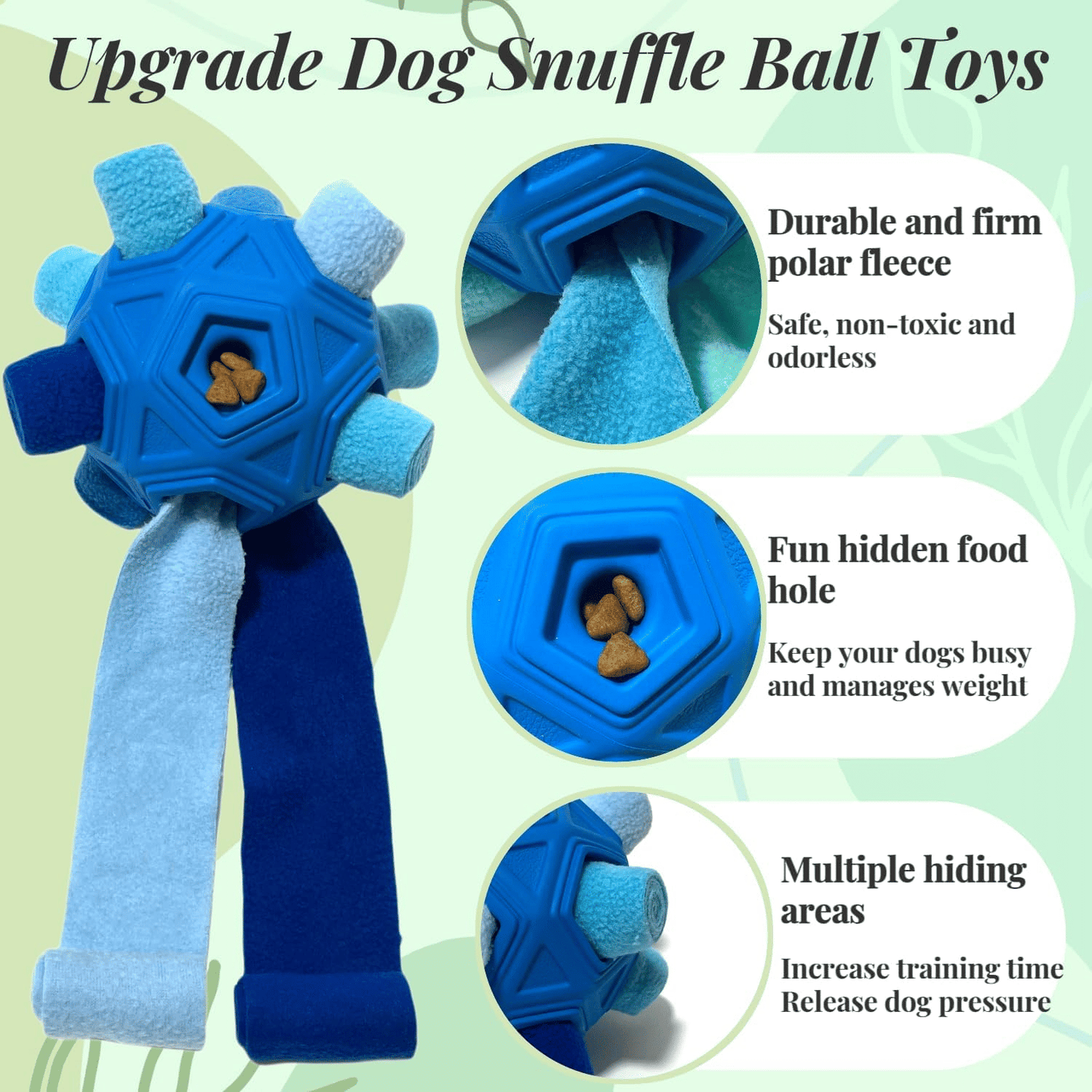 Blue Snuffle Puzzle Ball – Interactive Dog Treat Dispenser & Slow Feeder - Apollo's Corner