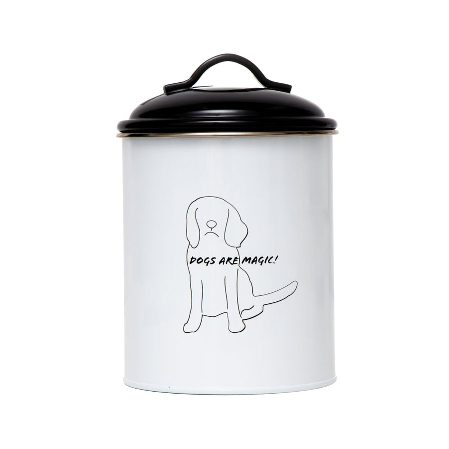 Country Living Set of 3 Pet Treat Storage Canisters – Black & White - Apollo's Corner