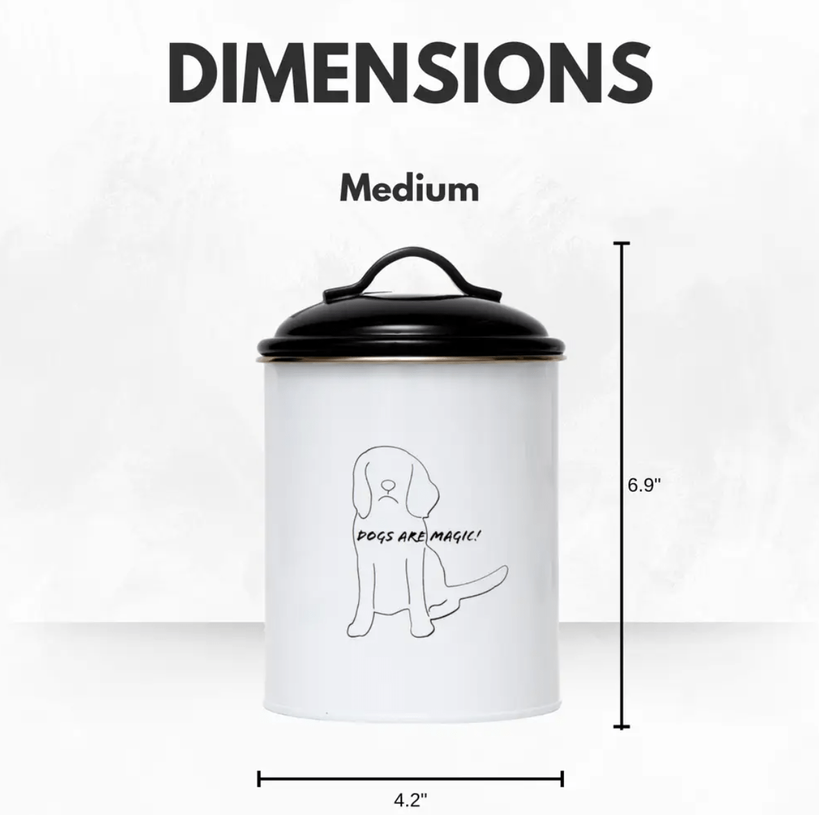 Country Living Set of 3 Pet Treat Storage Canisters – Black & White - Apollo's Corner