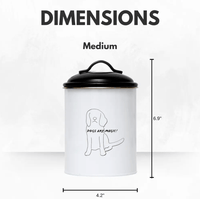 Country Living Set of 3 Pet Treat Storage Canisters – Black & White - Apollo's Corner