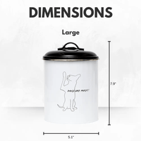 Country Living Set of 3 Pet Treat Storage Canisters – Black & White - Apollo's Corner