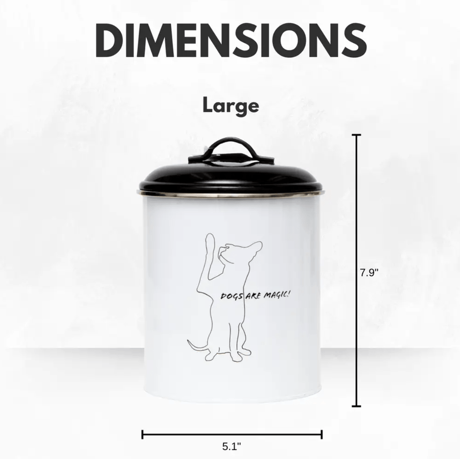 Country Living Set of 3 Pet Treat Storage Canisters – Black & White - Apollo's Corner