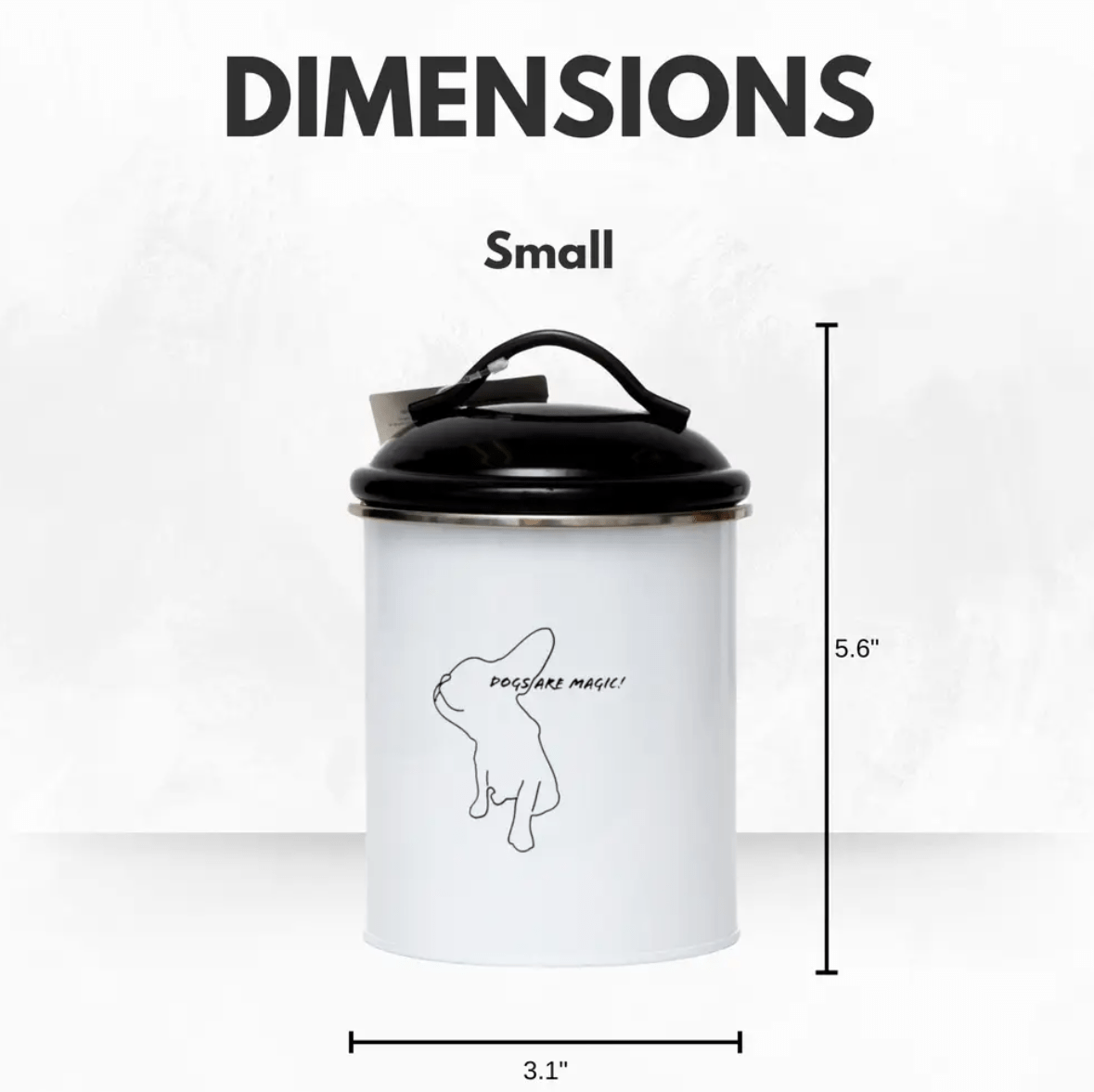 Country Living Set of 3 Pet Treat Storage Canisters – Black & White - Apollo's Corner