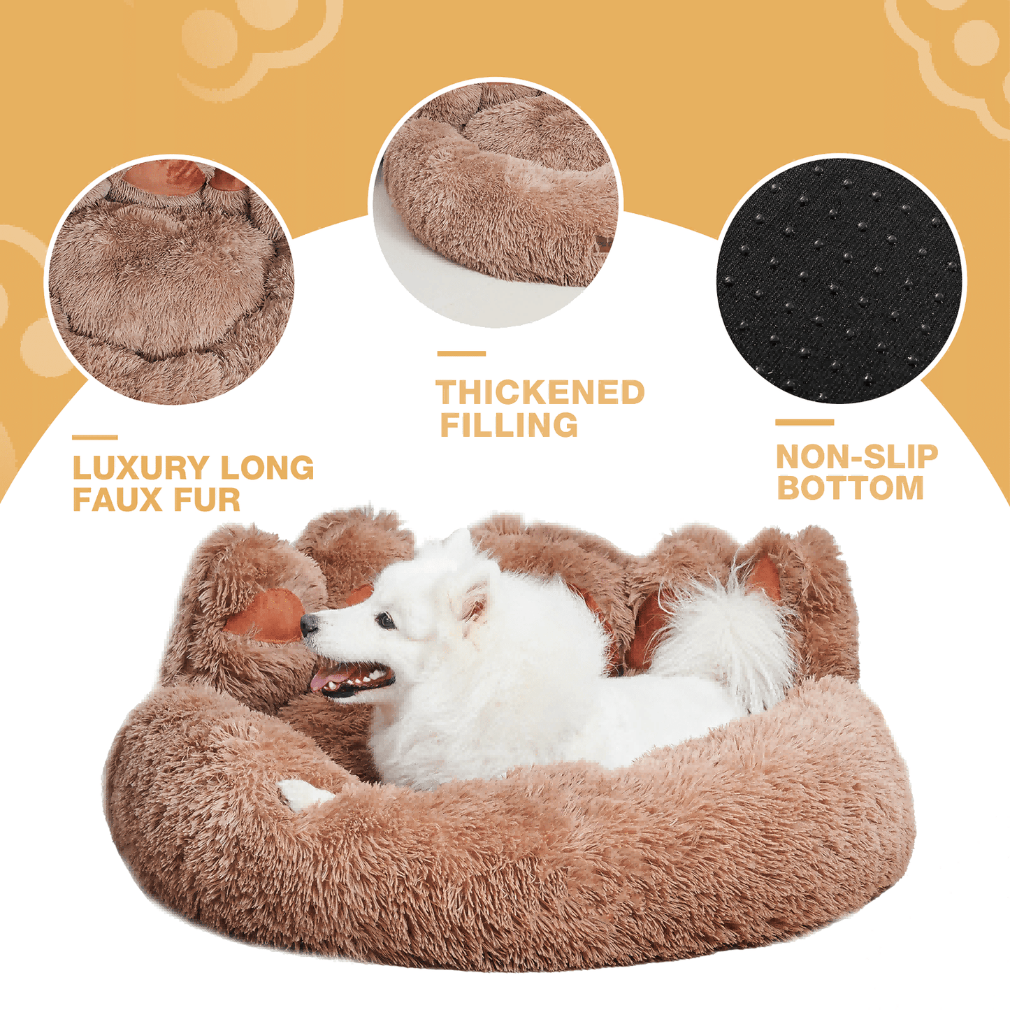 Cute Dog Bed Bear Paw Shape Pet Bed - Dog Beds & Furniture for Small and Medium Dogs, Cat Beds for Indoor Cats - Apollo's Corner