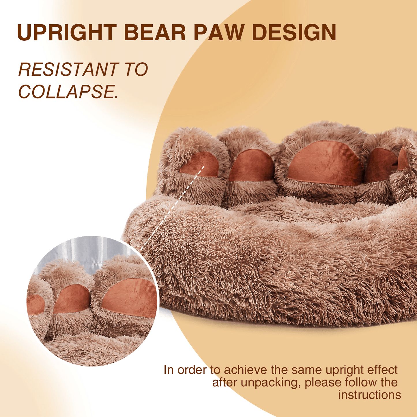 Cute Dog Bed Bear Paw Shape Pet Bed - Dog Beds & Furniture for Small and Medium Dogs, Cat Beds for Indoor Cats - Apollo's Corner