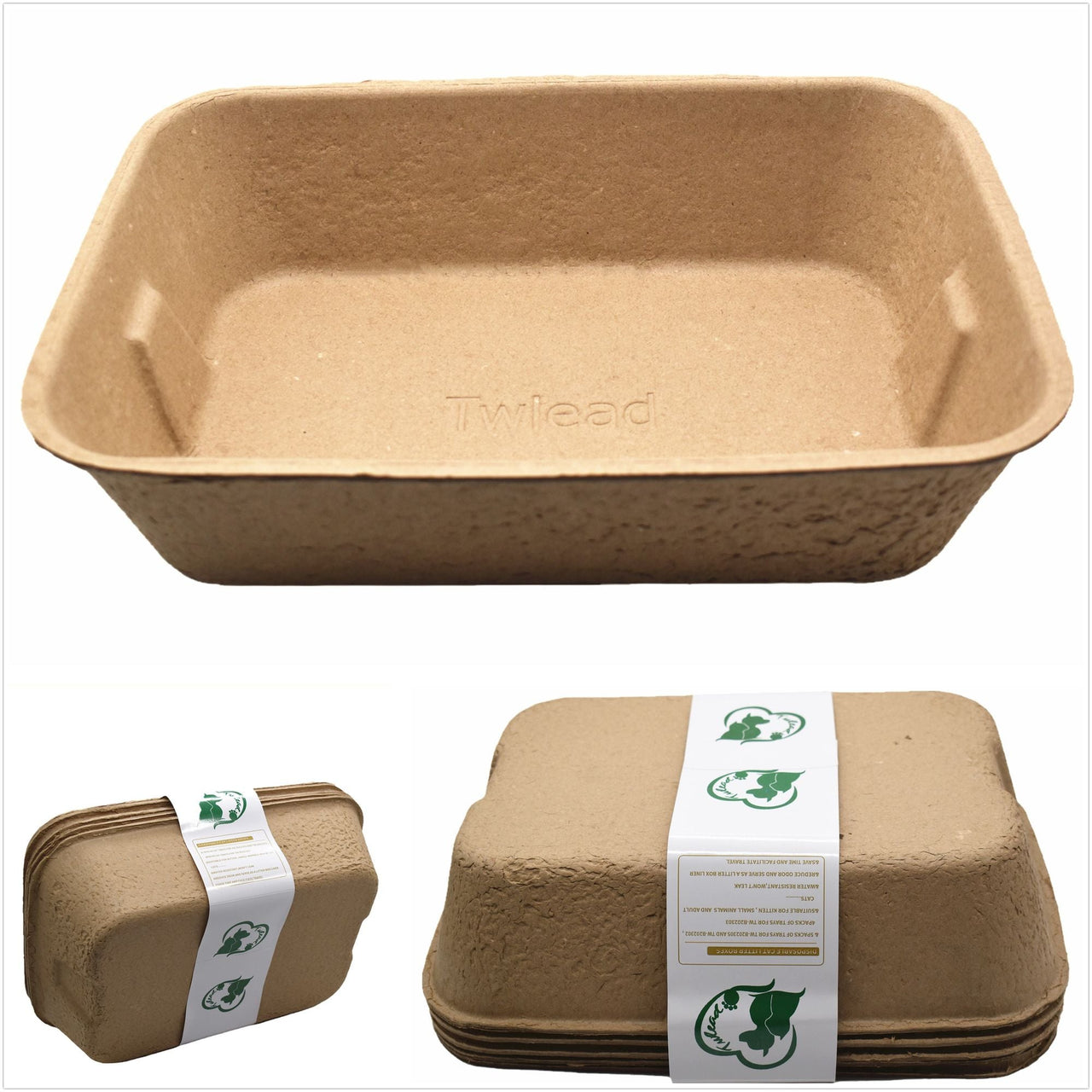Disposable Cat Litter Box (5 Pack of Trays) Eco Friendly 100% Recycled Paper Cat Tray (Shipment From FBA) - Apollo's Corner