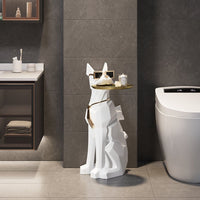 Dog Sculpture Resin Side Table with Tray Top & Tissue Box - Apollo's Corner