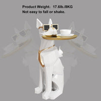 Dog Sculpture Resin Side Table with Tray Top & Tissue Box - Apollo's Corner