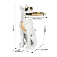 Dog Sculpture Resin Side Table with Tray Top & Tissue Box - Apollo's Corner