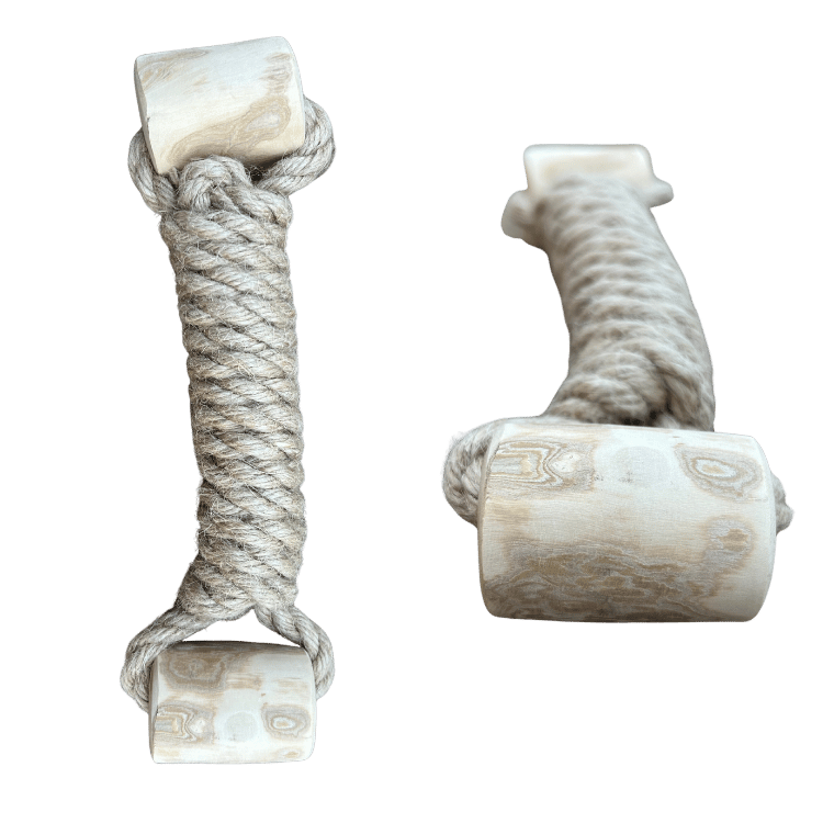 hemp rope + coffee wood toy - Apollo's Corner