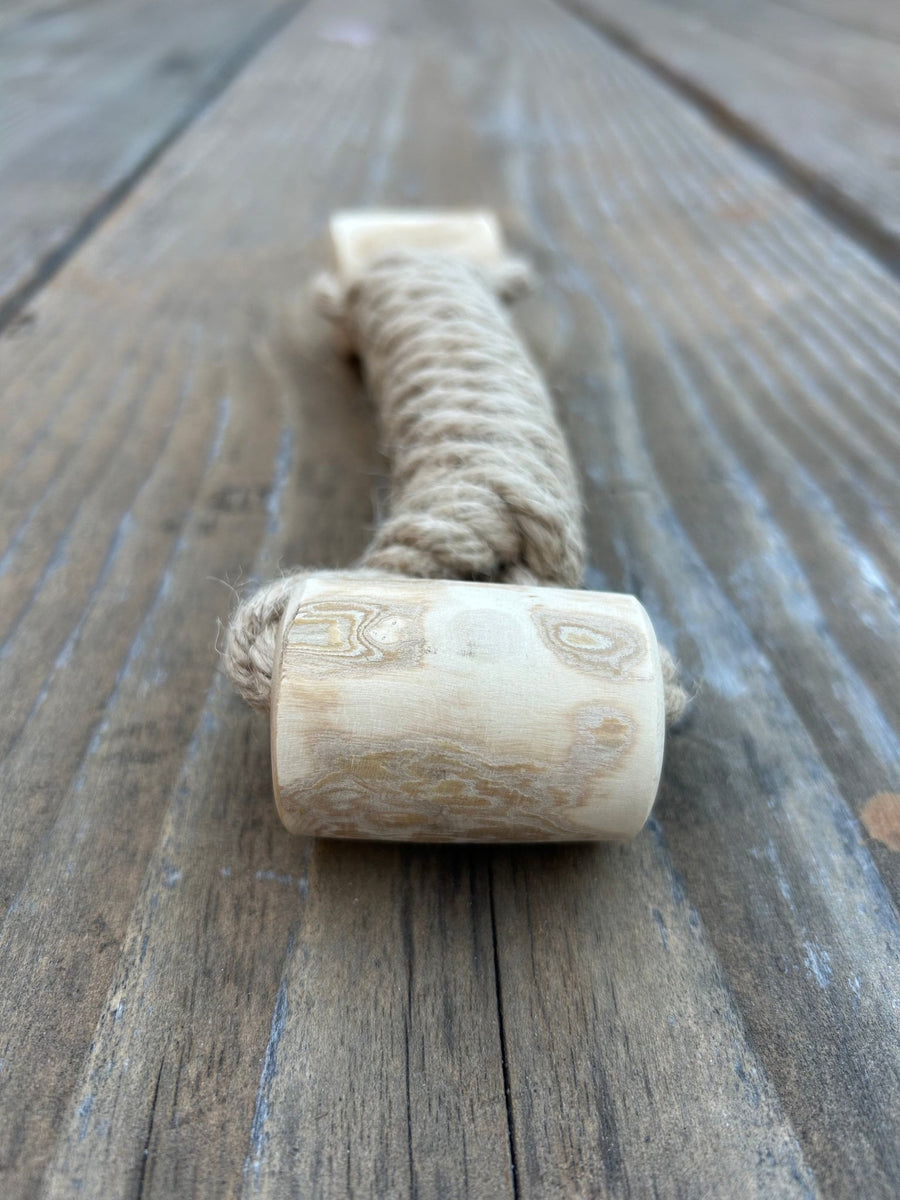 hemp rope + coffee wood toy - Apollo's Corner