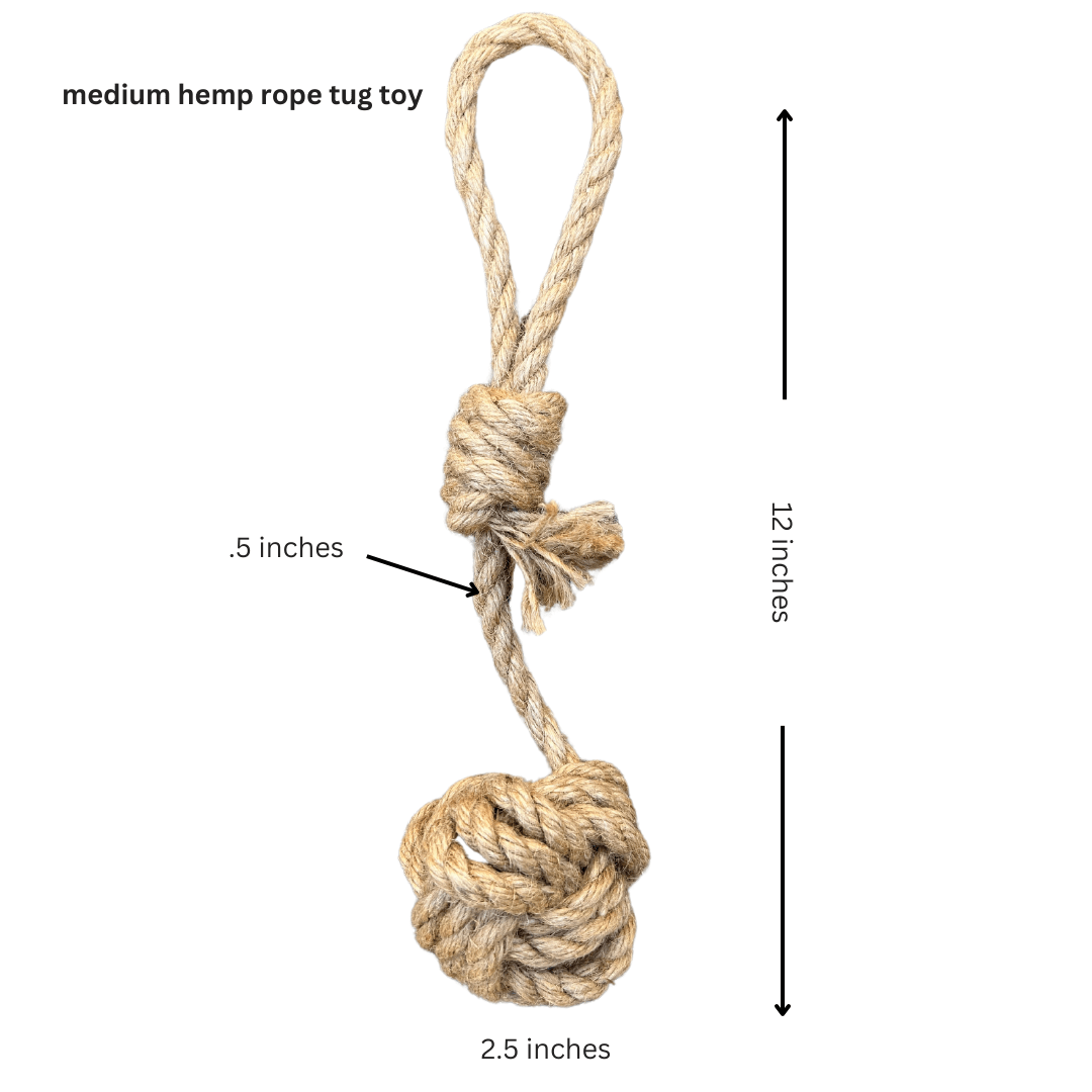 hemp rope dog tug toy - Apollo's Corner