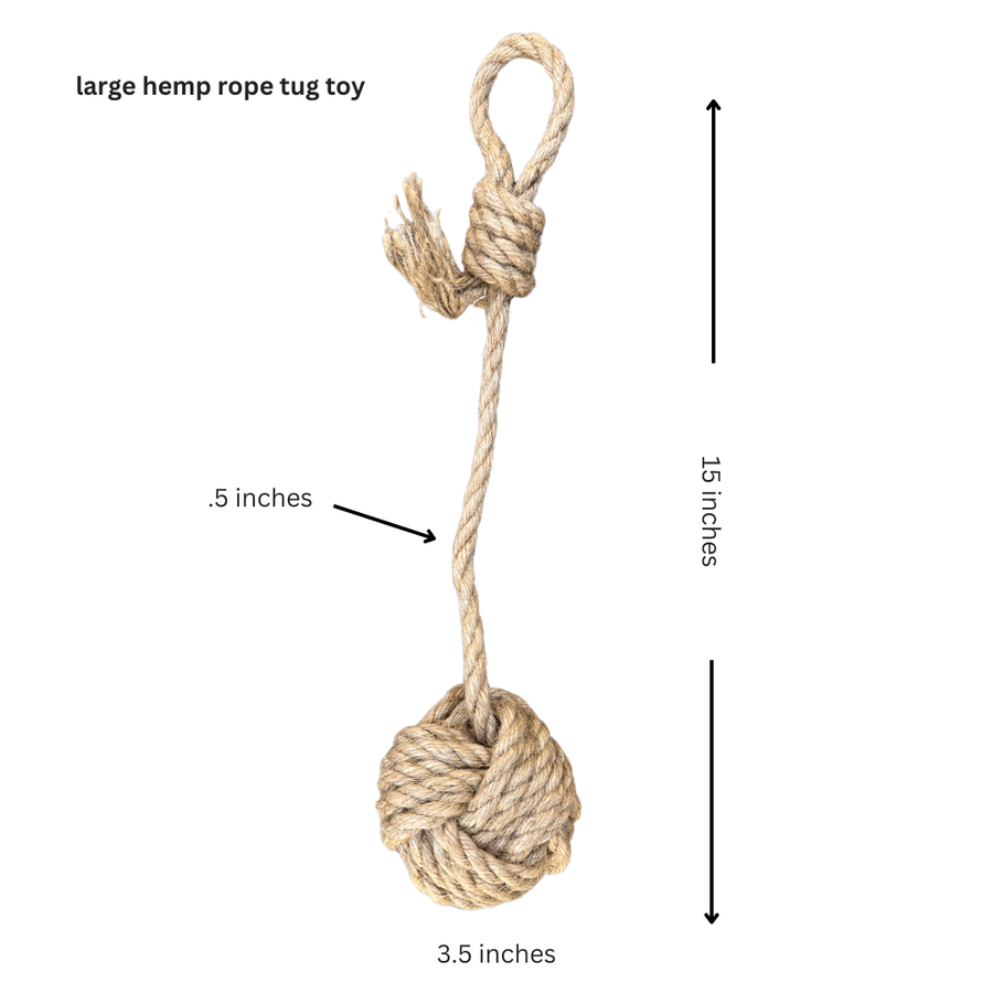 hemp rope dog tug toy - Apollo's Corner