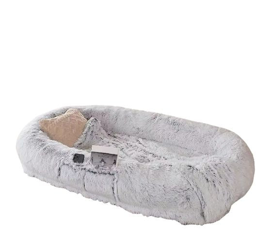 Human Dog Bed, 71''x40''x12'' Size Fits You and Pets, Washable Faux Fur Dog Bed for People Doze Off, Napping Orthopedic Dog Bed (GREY) Xmas Christmas Gift - Apollo's Corner