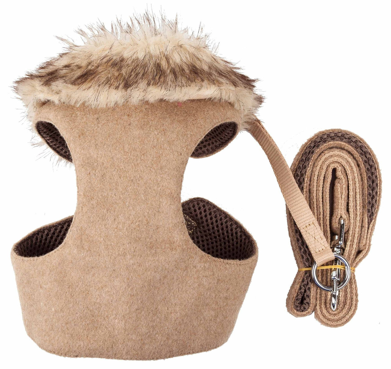 Pet Life Luxe 'Furracious' 2 - In - 1 Mesh Reversed Adjustable Dog Harness - Leash W/ Removable Fur Collar - Apollo's Corner