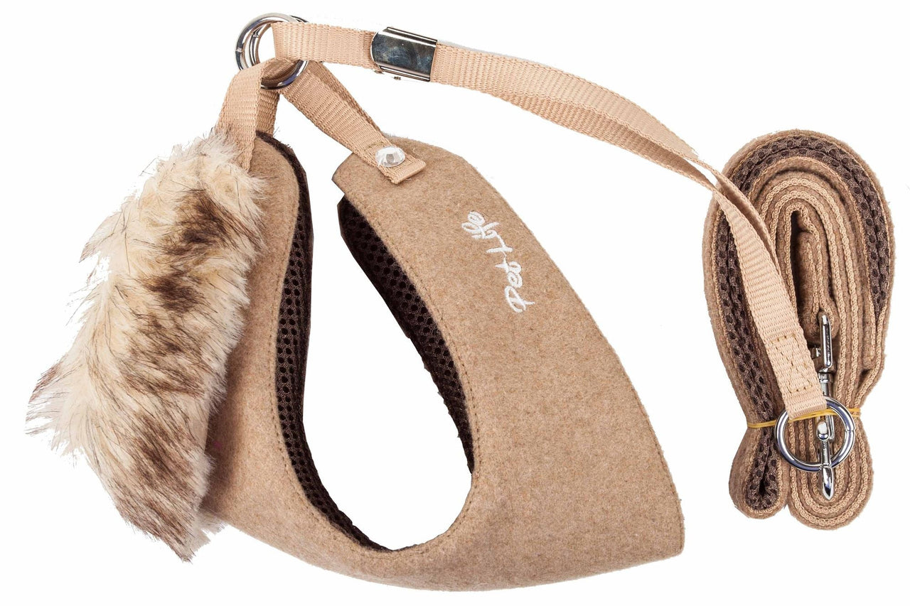 Pet Life Luxe 'Furracious' 2 - In - 1 Mesh Reversed Adjustable Dog Harness - Leash W/ Removable Fur Collar - Apollo's Corner