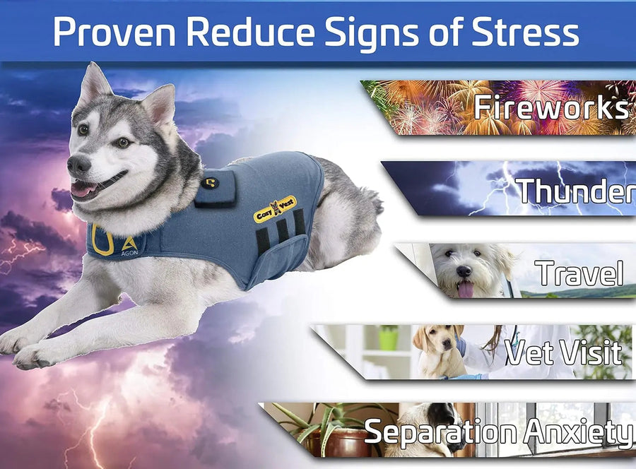 CalmCloak 3-in-1 Dog Anxiety Vest — Music & Aromatherapy (XXS–XXL)