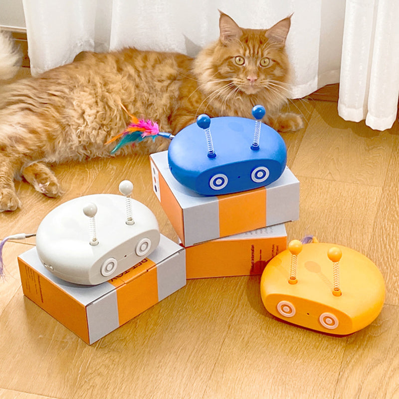 Pet Zen Automatic Robot Laser & Feather Cat Toy (USB Rechargeable)