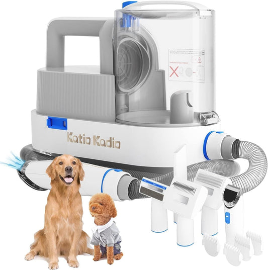 5-in-1 Pet Grooming Kit with Vacuum - Low Noise Dog Hair Clipper and Vacuum System