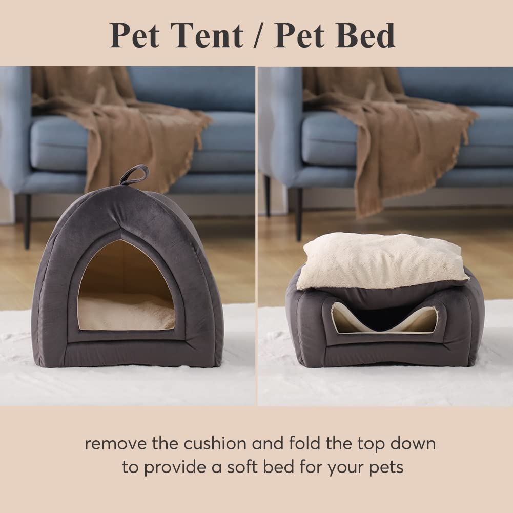 CalmCave Hooded Cat Bed — Cozy Anxiety Den for Cats & Small Dogs
