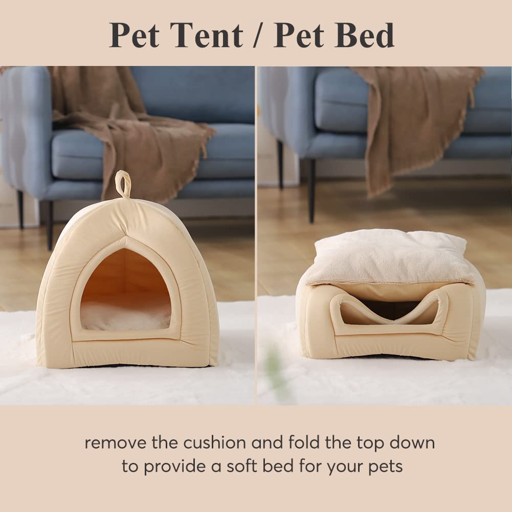 CalmCave Hooded Cat Bed — Cozy Anxiety Den for Cats & Small Dogs