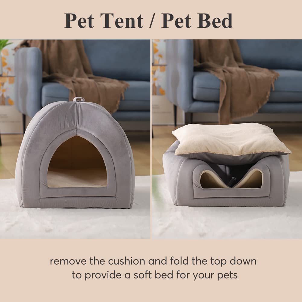 CalmCave Hooded Cat Bed — Cozy Anxiety Den for Cats & Small Dogs