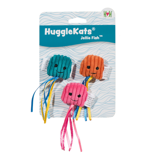 HuggleKats Jellie Fish catnip cat toys, 3 pack