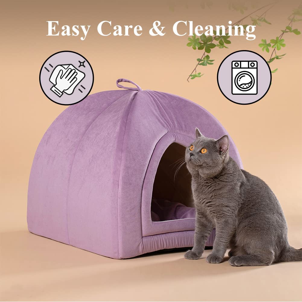 CalmCave Hooded Cat Bed — Cozy Anxiety Den for Cats & Small Dogs