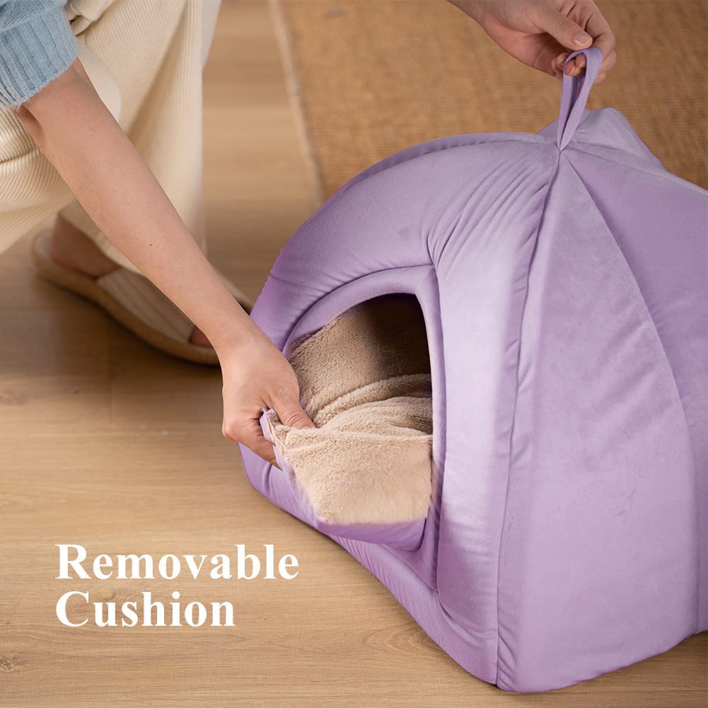 CalmCave Hooded Cat Bed — Cozy Anxiety Den for Cats & Small Dogs