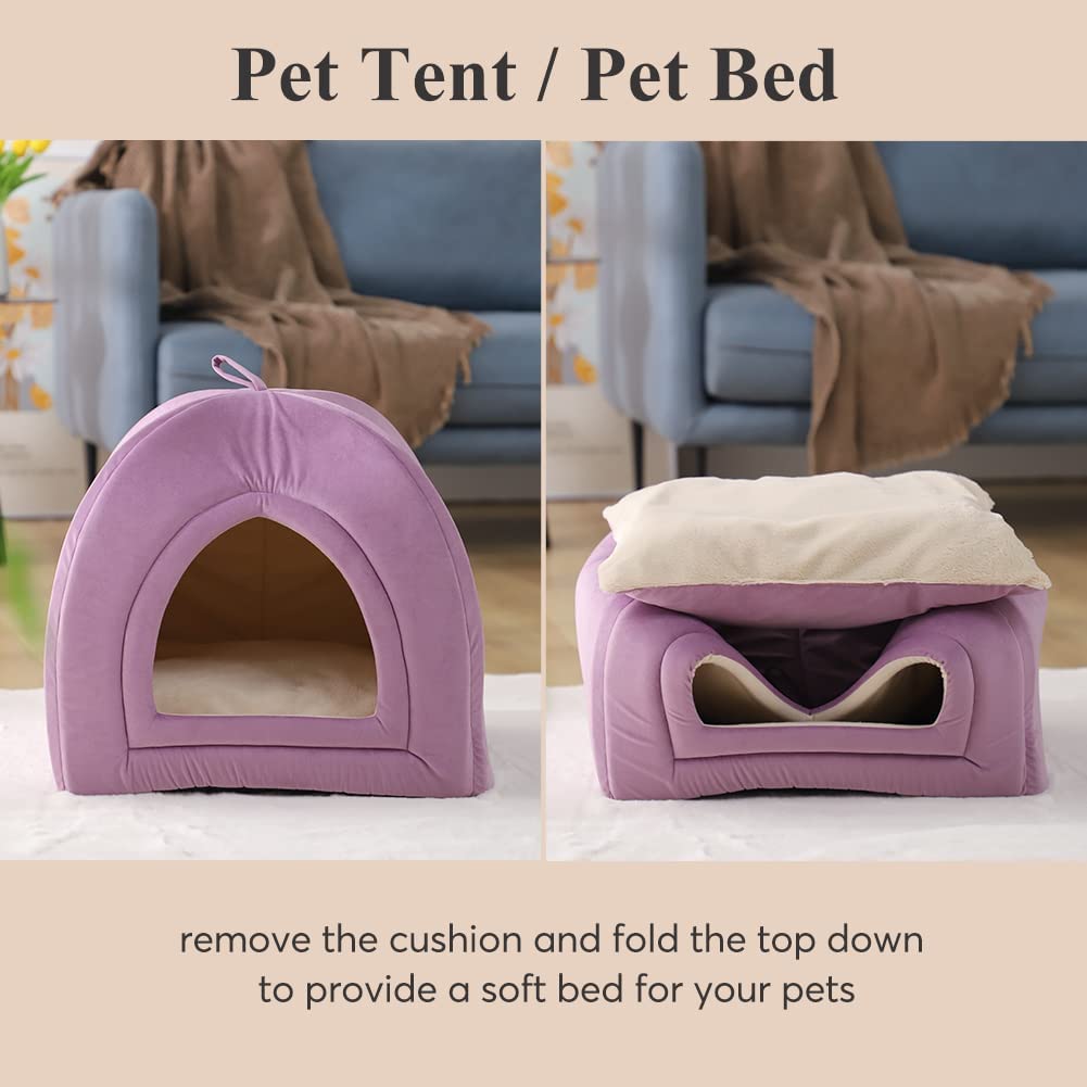 CalmCave Hooded Cat Bed — Cozy Anxiety Den for Cats & Small Dogs