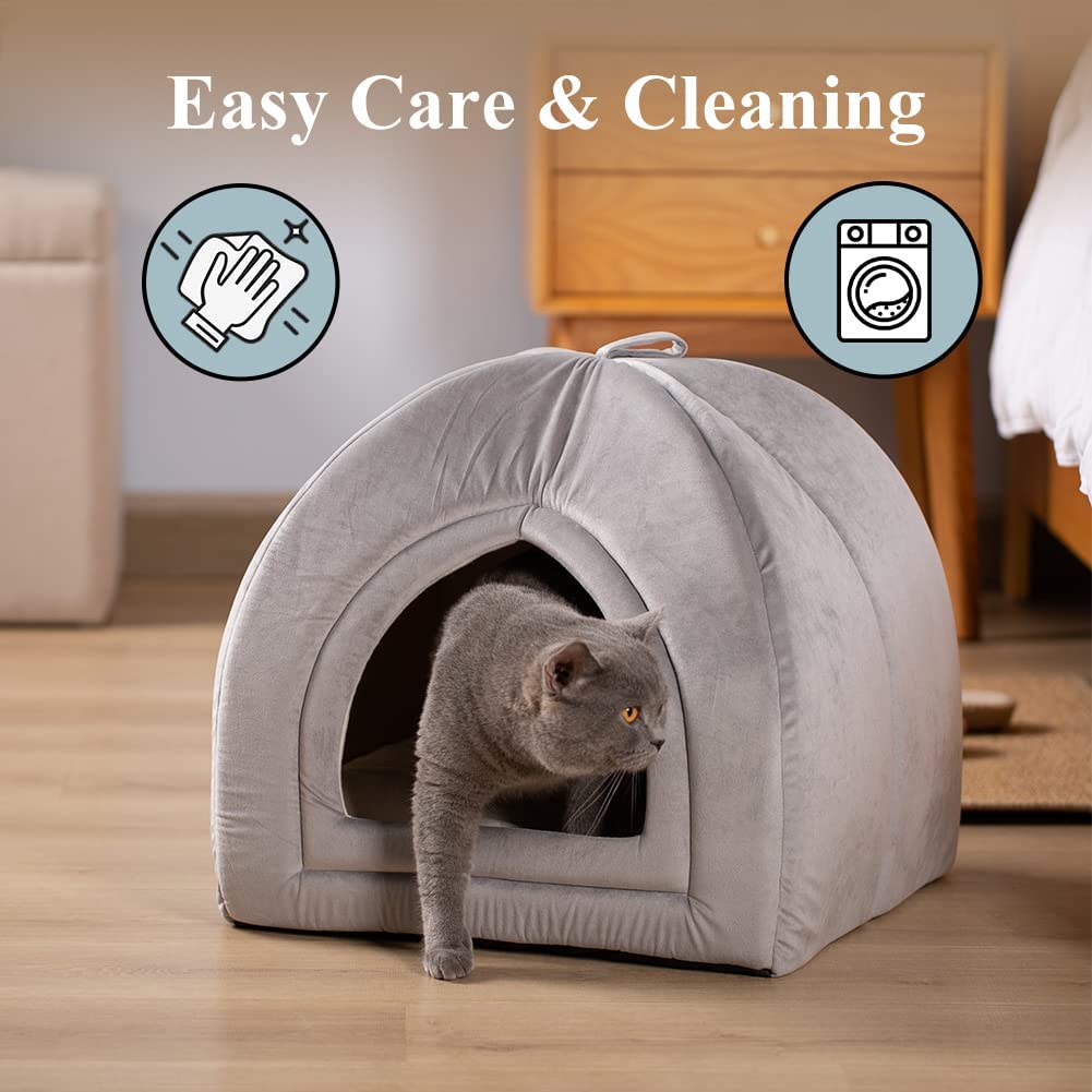 CalmCave Hooded Cat Bed — Cozy Anxiety Den for Cats & Small Dogs