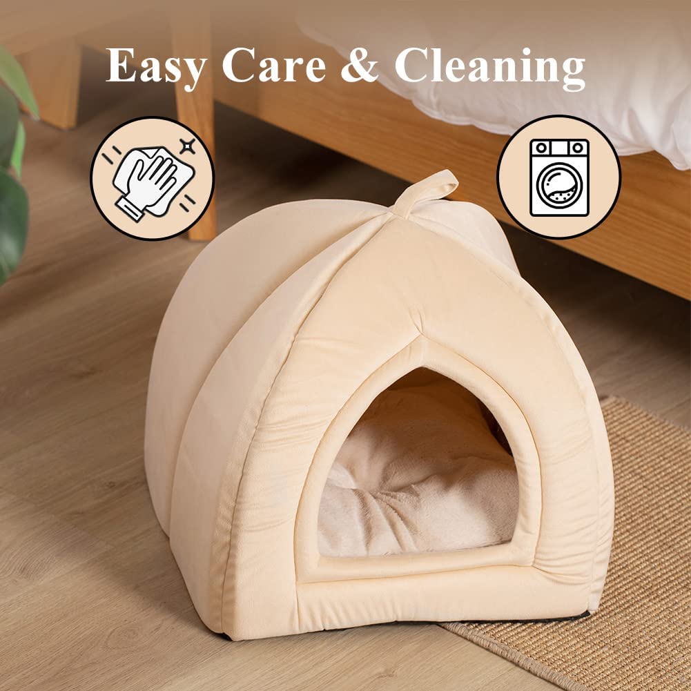 CalmCave Hooded Cat Bed — Cozy Anxiety Den for Cats & Small Dogs