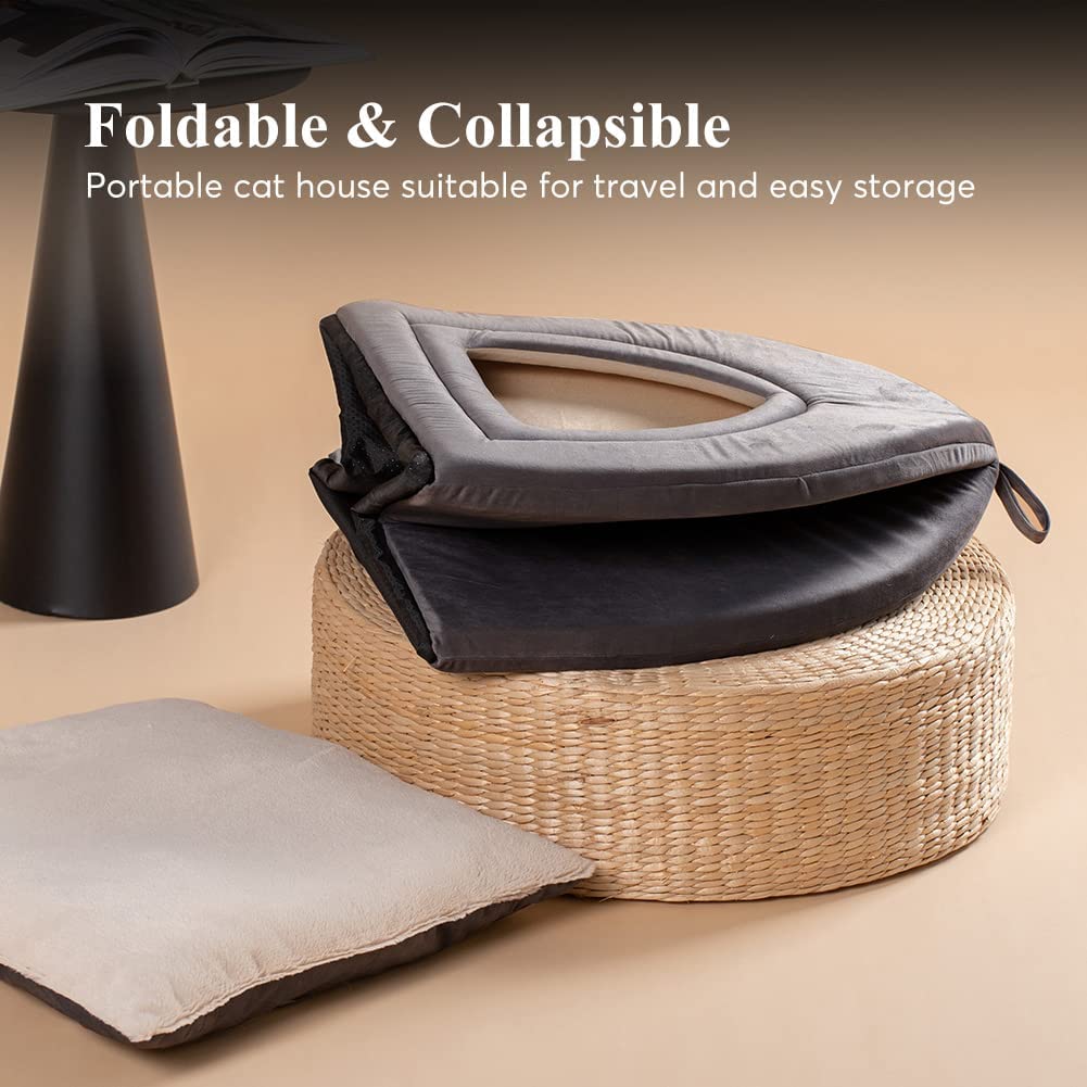 CalmCave Hooded Cat Bed — Cozy Anxiety Den for Cats & Small Dogs