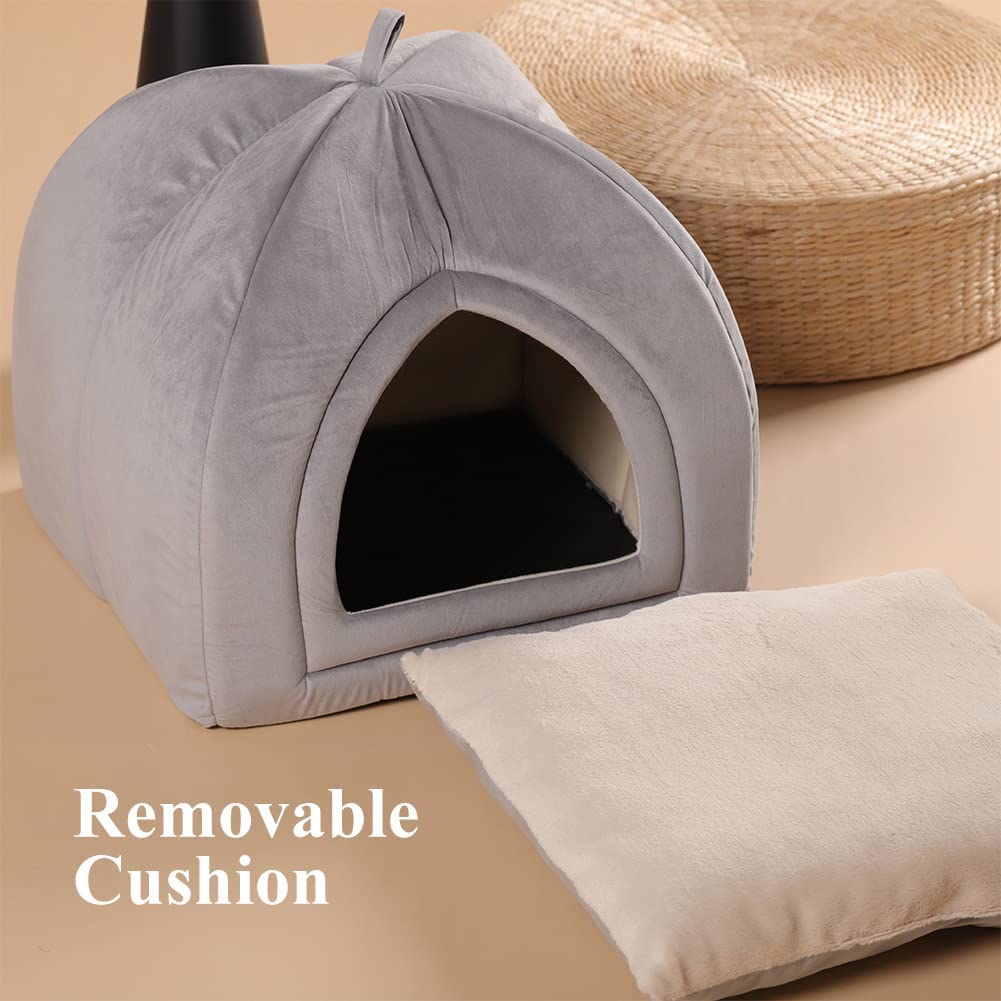 CalmCave Hooded Cat Bed — Cozy Anxiety Den for Cats & Small Dogs