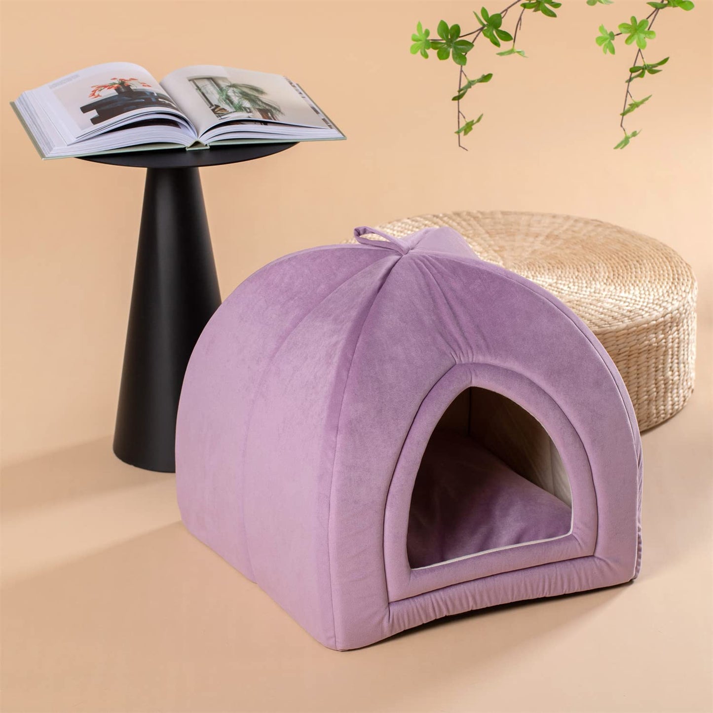 CalmCave Hooded Cat Bed — Cozy Anxiety Den for Cats & Small Dogs