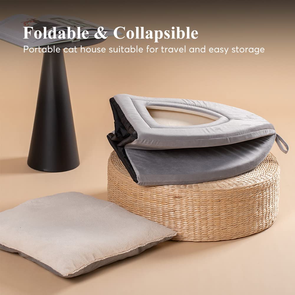 CalmCave Hooded Cat Bed — Cozy Anxiety Den for Cats & Small Dogs