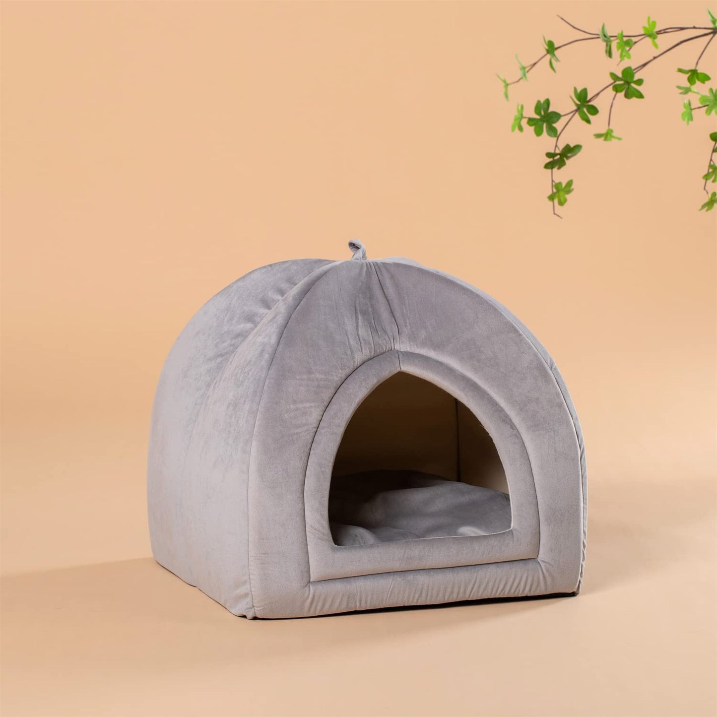 CalmCave Hooded Cat Bed — Cozy Anxiety Den for Cats & Small Dogs