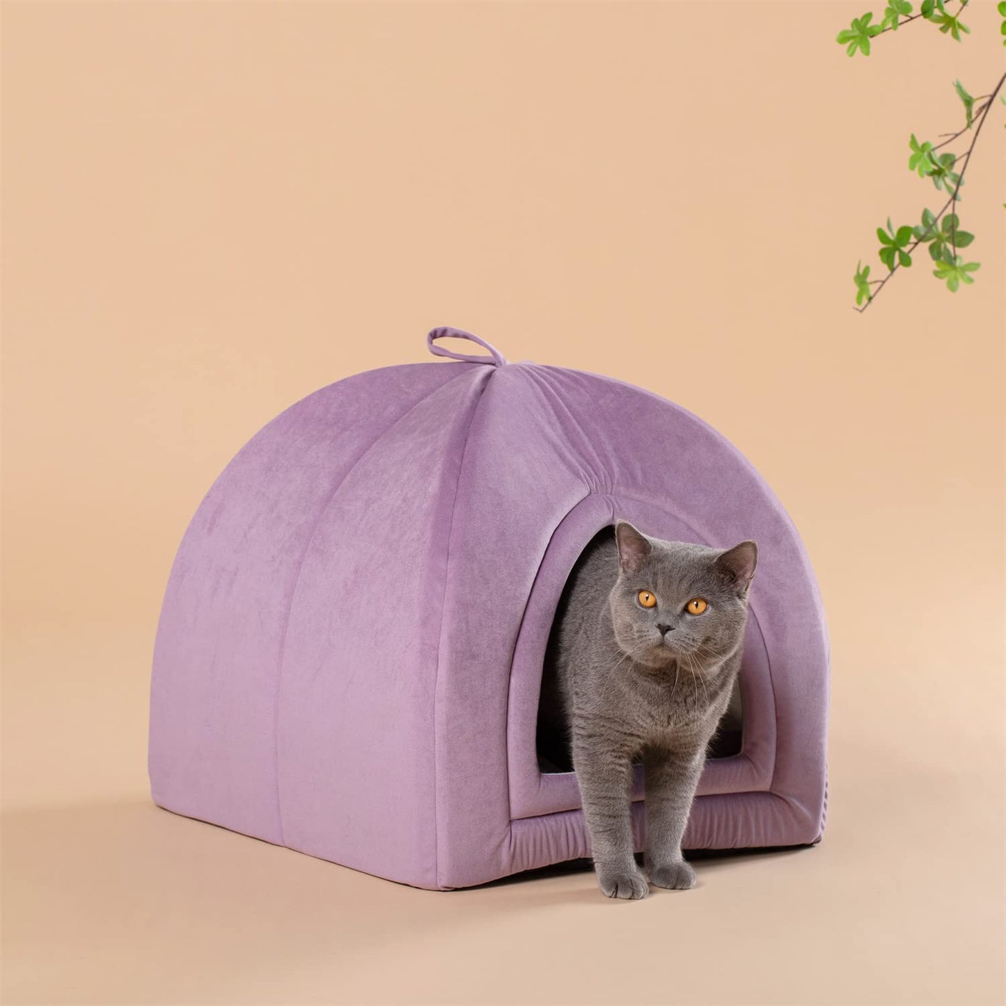 CalmCave Hooded Cat Bed — Cozy Anxiety Den for Cats & Small Dogs
