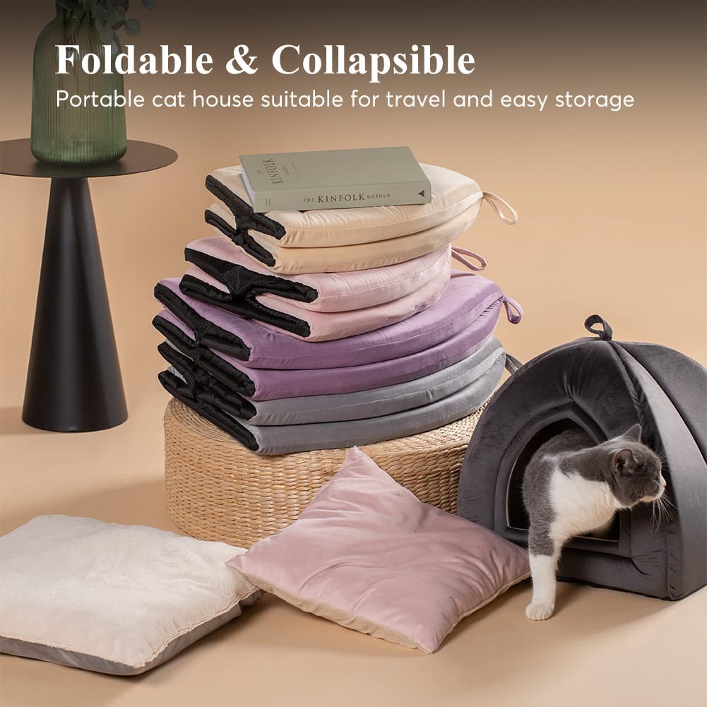 CalmCave Hooded Cat Bed — Cozy Anxiety Den for Cats & Small Dogs