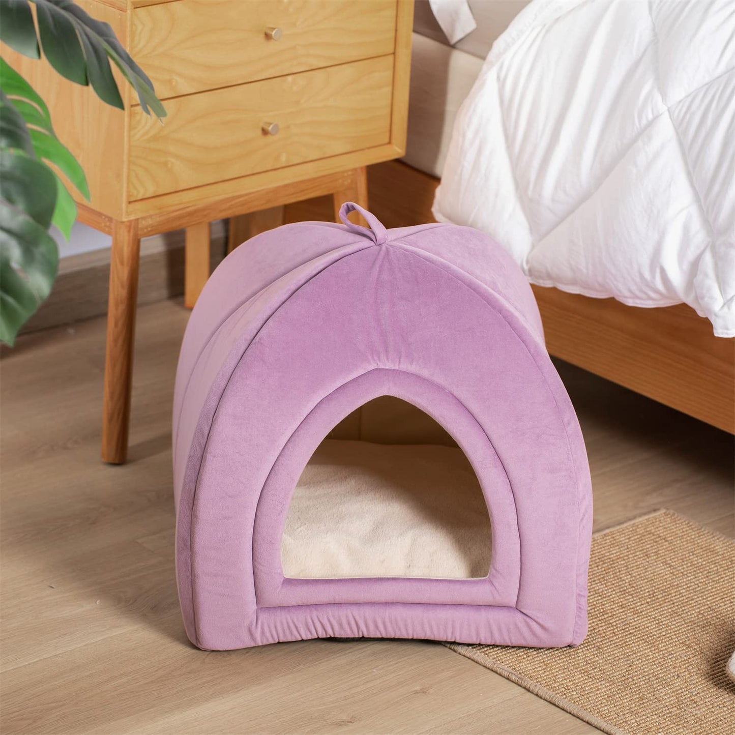 CalmCave Hooded Cat Bed — Cozy Anxiety Den for Cats & Small Dogs