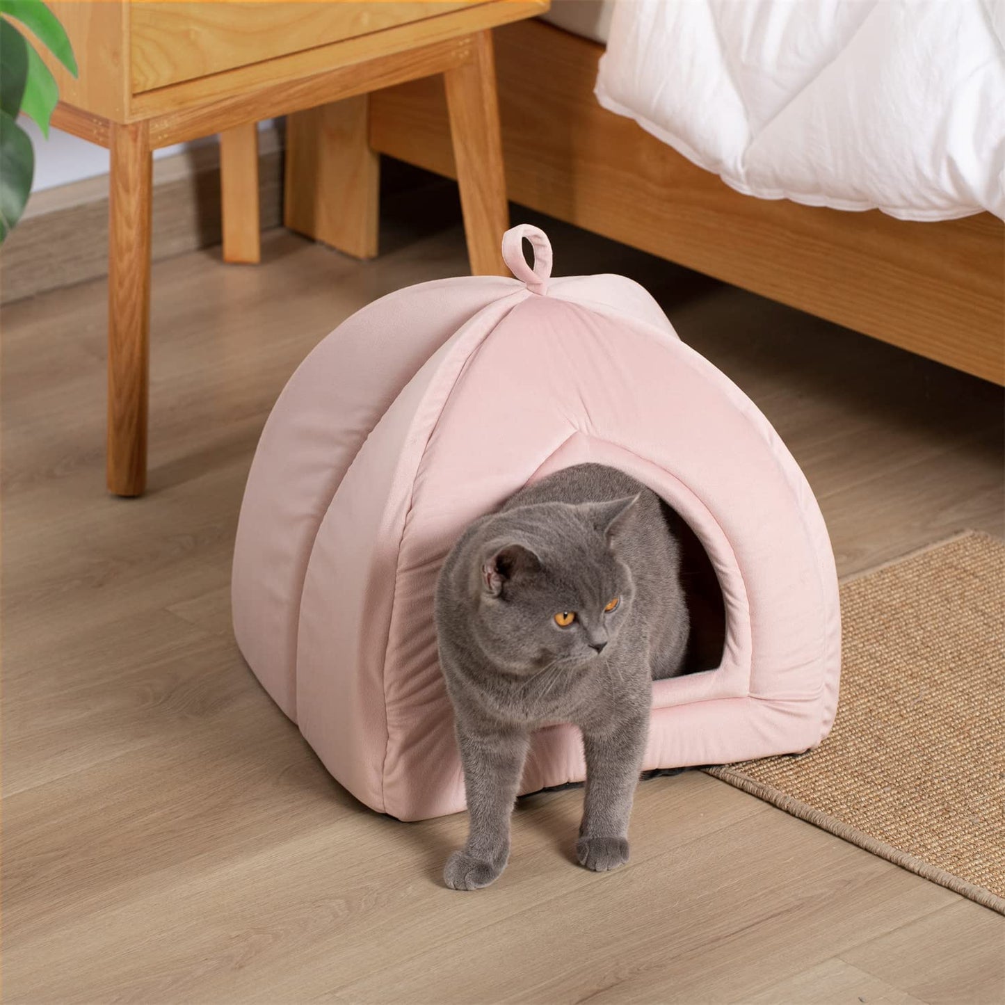 CalmCave Hooded Cat Bed — Cozy Anxiety Den for Cats & Small Dogs