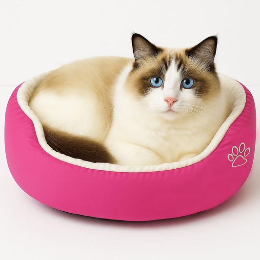 Calming Donut Cat Bed — Plush Anti-Anxiety, Washable