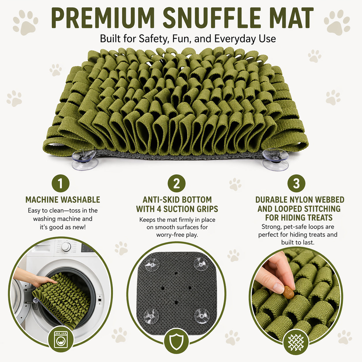 Pet Life Sniffer Grip Snuffle Mat — Anti-Skid Suction Foraging Mat