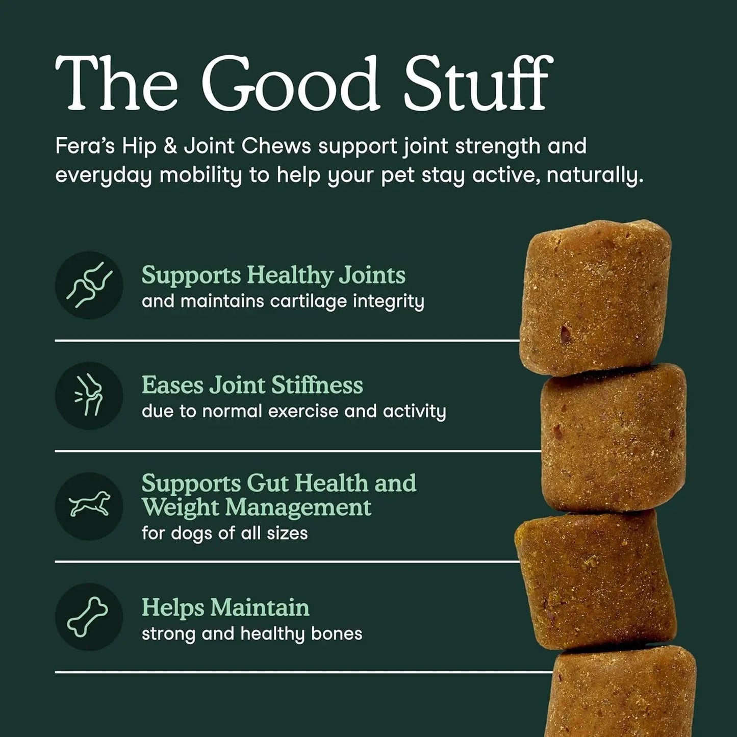 Fera Pets Hip & Joint Soft Chews for Dogs — Glucosamine & MSM