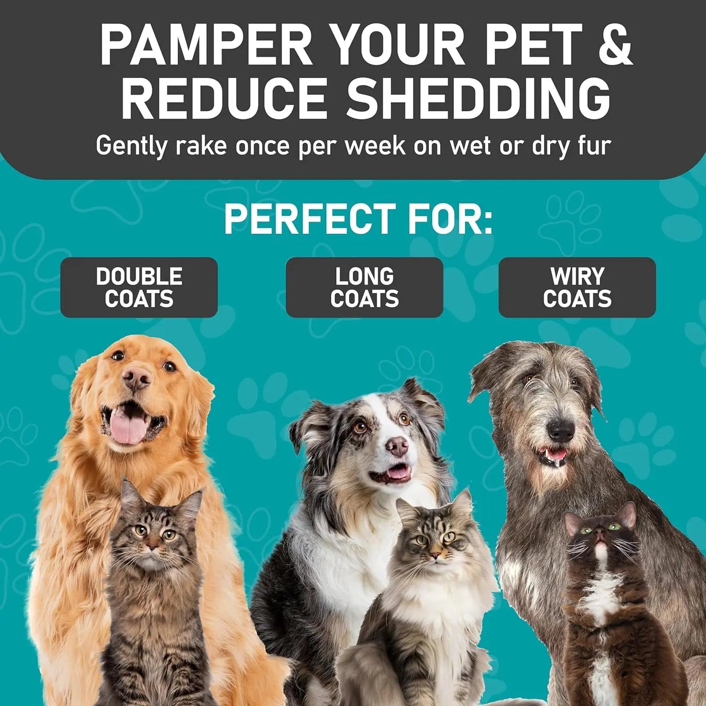 Maxpower Dual-Sided Deshedding Rake — Dematting Tool for Dogs & Cats