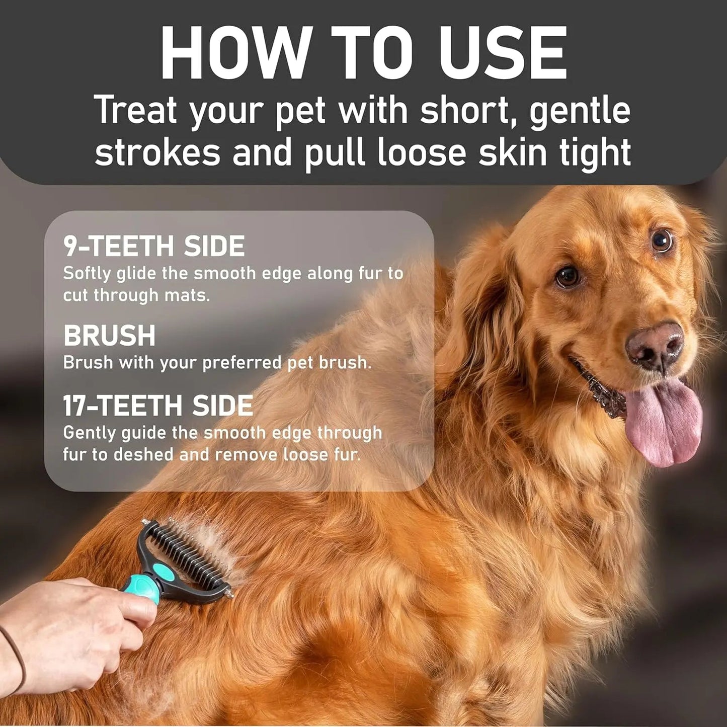 Maxpower Dual-Sided Deshedding Rake — Dematting Tool for Dogs & Cats