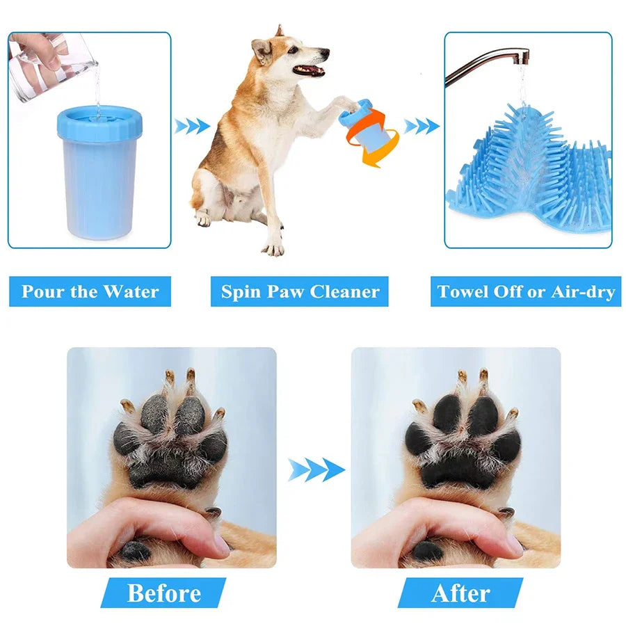 PawRinse Portable Paw Washer — Silicone Cleaning Cup for Muddy Walks