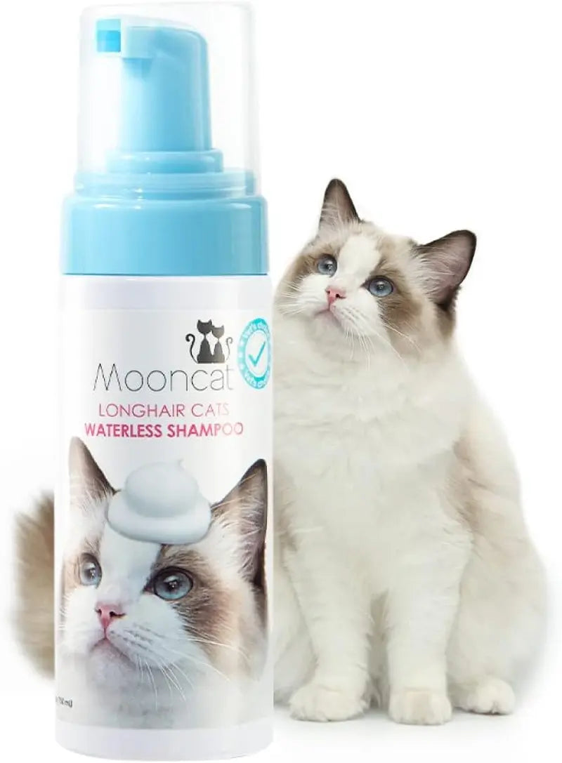 Waterless Cat Shampoo & Brush Kit — No-Rinse Foam for Bath-Free Grooming