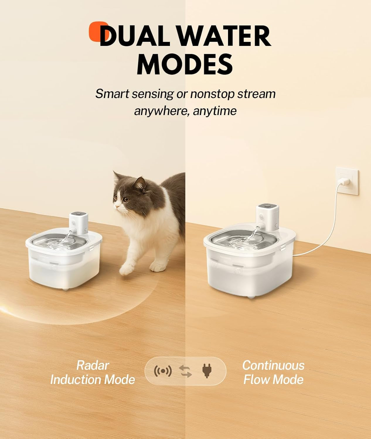 Wireless Cat Water Fountain — Stainless Steel, Quiet & Cordless