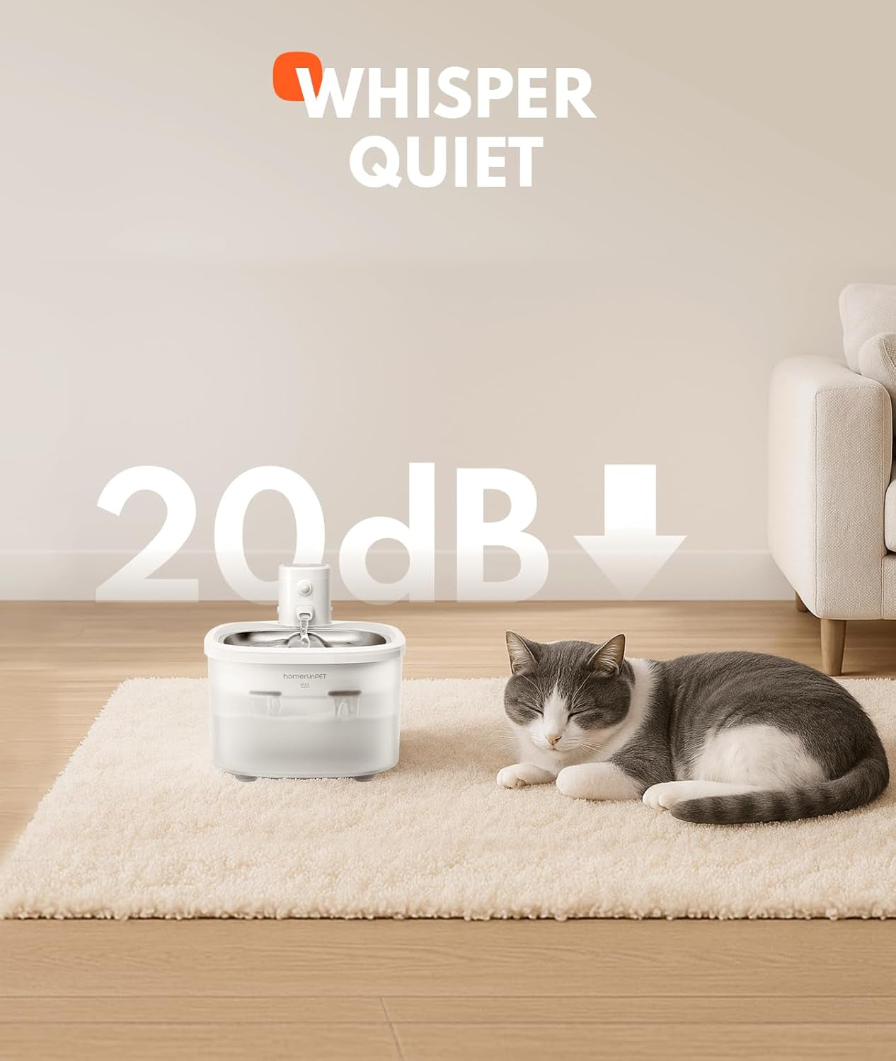 Wireless Cat Water Fountain — Stainless Steel, Quiet & Cordless